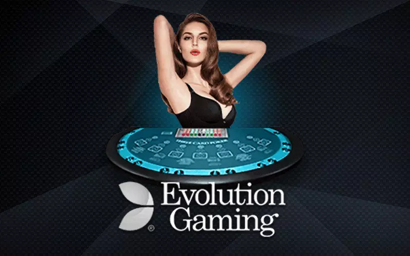 รูปภาพเกม Evolution Gaming โดยดีลเลอร์หญิงสามารถโต้ตอบได้แบบเรียลไทม์